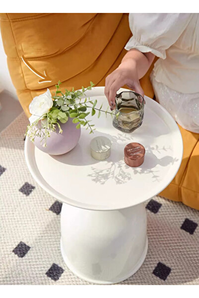 sharpdo Ins Style Simple Iron Coffee Table Side Table, Bedroom Bedside Table 30*38*55CM