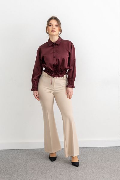 TUĞBA ERGÜL 3043 Scuba Chain Belted Trousers