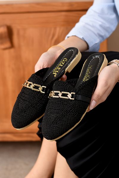 ICELAKE Mary Women's Lace Embroidered Chain Comfortable Dowry Indoor Slippers Outdoor Slippers