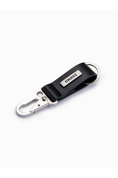 OMBRE Herren Schlüsselanhänger mit Karabinerhaken - schwarz V7 OU-ACKC-0100
