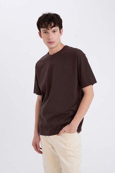 DeFacto New Season 100% Cotton Boxy Fit Crew Neck Basic Plain Short Sleeve T-Shirt