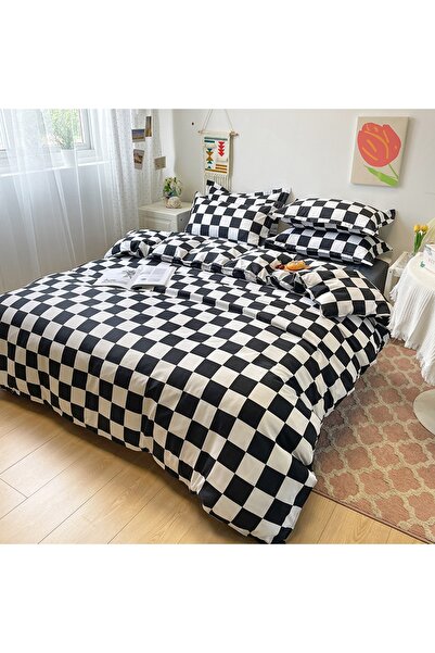 sharpdo Four-piece bedding set,with 1 quilt cover, 1 flat sheet and 2 pillowcases 1.8m bed(180*220cm)
