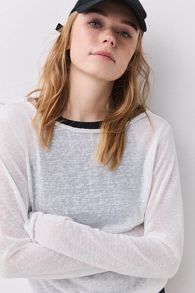 Trendiz Γυναικείο Tshirt Look Linen, Χρώμα Ecru - Μοντέλο 7011
