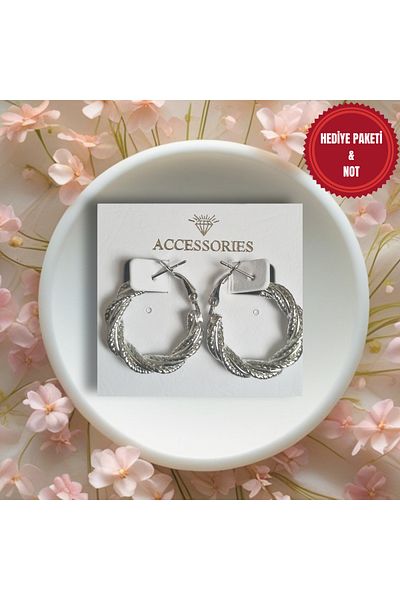 MUUN STORE Silver Color Twist Earrings – Complete Your Elegance with Its Elegant and Modern Design