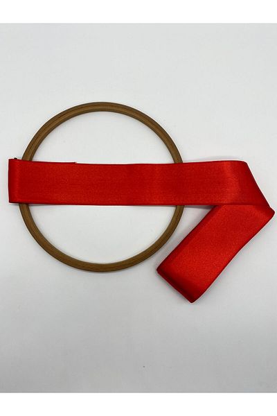Ak Tuhafiye Red 6 cm Satin Ribbon 10 Meters, Wide Bundle-Ornament Decor