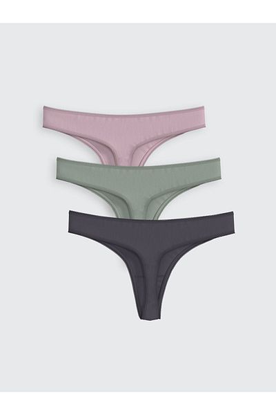 LC Waikiki LCW DREAM Chiloți tanga simpli liliac Pachet 3