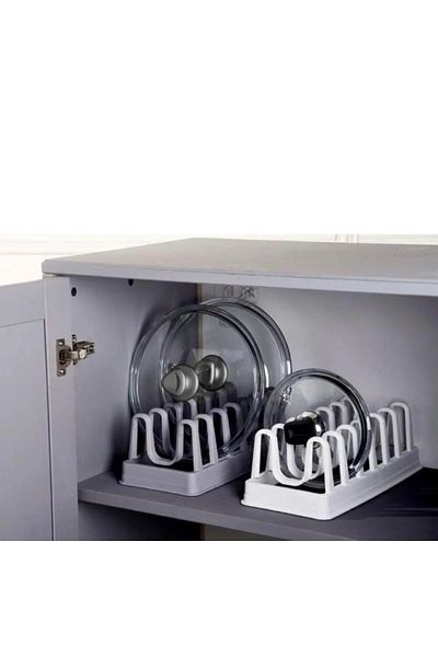 Fırsat Sende 2 Pieces 6 Compartment Pot Lid Organizer Plate Organizer Rack