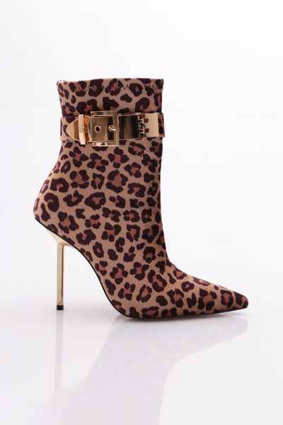 DGN Kadın Topuklu Bot Koyu Leopar 911121085