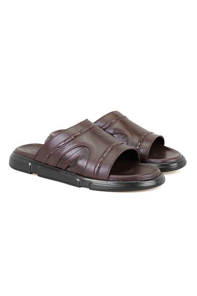 Desa Herbert Brown Men's Leather Slippers