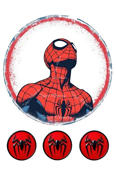 telaşe memuru صورة كعكة سبايدرمان - صورة كعكة صالحة للأكل - تزيين كعكة ورقية ...