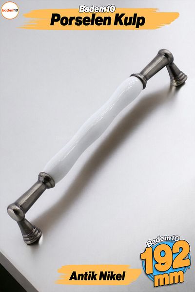 Badem10 Aruh Porțelan Mâner nichel antic 160 mm Mobilier Bucătărie Sertar Dulap Dulap Ușă Mânere Mâner