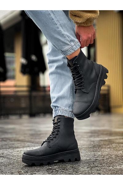 MOONFER Black High Sole Shoes