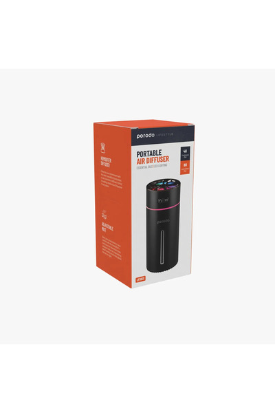 porodo مرطب هواء صغير معطر للسيارة من لايف ستايل - أسود