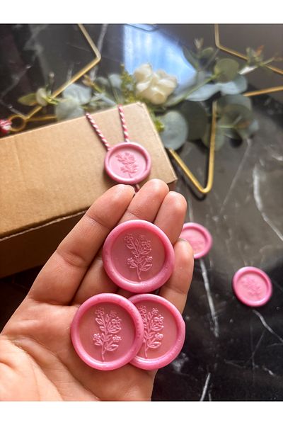 Hayal.kirtasiyesi Real Wax Seal 5Pcs Self Adhesive Invitation Seal Package Ornament