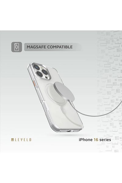 Levelo جراب Allure PC الصلب لجهاز iPhone 16 Pro Max - شفاف