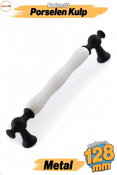 Badem10 Aruh Porțelan Mâner Negru 128 Mm Mobilier Bucătărie Sertar Dulap Dulap Ușă Mânere Mâner
