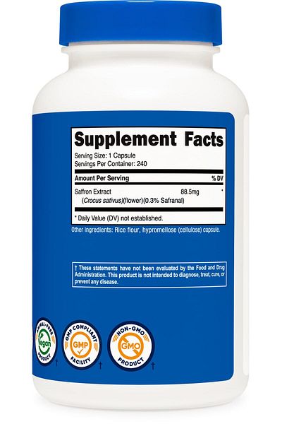 Nutricost Saffron Antioxidant 88.5 Mg 240 Capsules (Positive Moods)