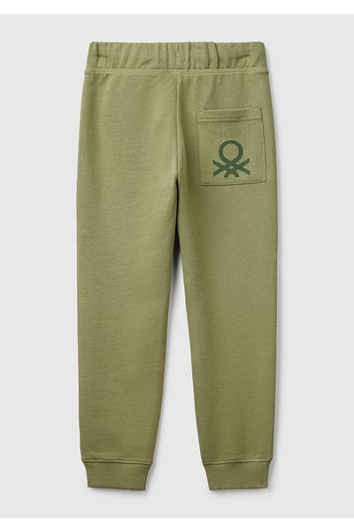 United Colors of Benetton Pantaloni de trening pentru băiat kaki cu buzunar la spate
