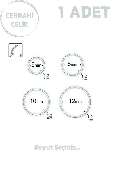 Blisse Piercing Unisex Surgical Steel Interlocking Ring Nose Tragus Helix Daith Piercing