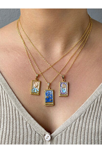 M Miel 3'lü Set Gold Kolye