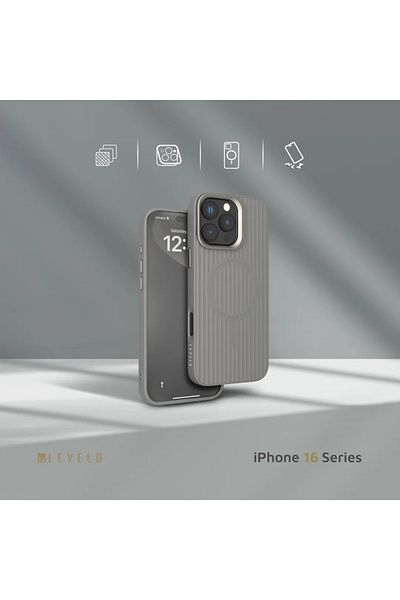 Levelo Livia Tpu Silicone Case For iPhone 16 Pro - Gray