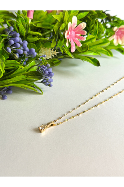 Silver Steel Mini Jewelled Necklace