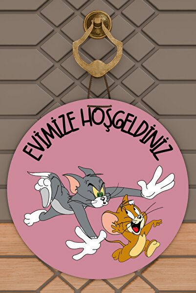 Dormot Home Ornament modern pentru ușă Roz Tom și Jerry Ornament pentru ușă î...