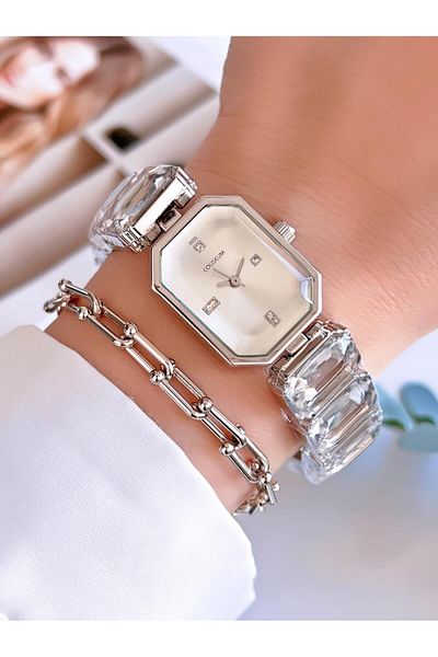 Coliseum Vintage Series Stone Cord Model Women's Wristwatch and Bracelet Gift