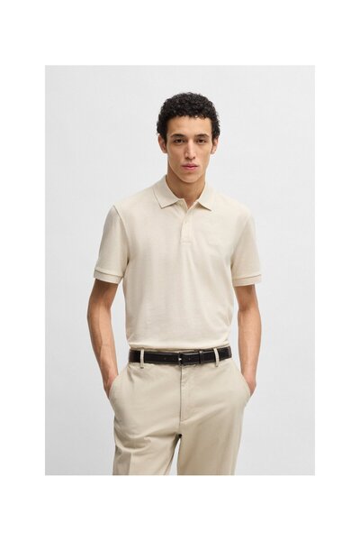BOSS Pamuklu normal kesim Pallas polo yaka tişört
