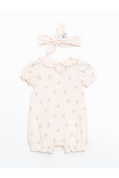 LC Waikiki Lcw Baby Bow Baby Girl Rompers and Headband 2-Pack