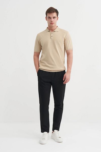 Cazador Πλεκτό μπλουζάκι Polo Neck Regular Fit με κουμπιά