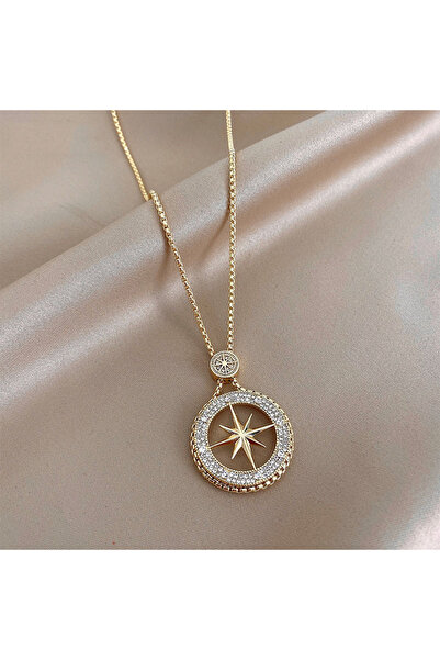 Choice قلادة ذهبية طويلة على شكل نجمة ثمانية الرؤوس للنساء كهدية عصرية للنساء...