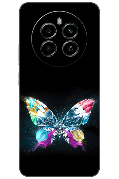 realme 12 4G (RMX3871) Uyumlu Kılıf Desen Baskılı Silikon Kelebek Resim STK:5...