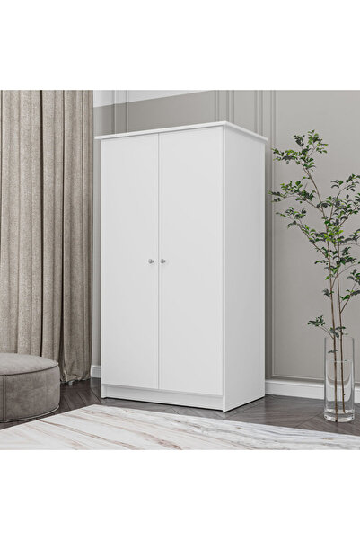 Mozide MDF Saint Gardırop  2 Kapaklı Askılı ve Raflı