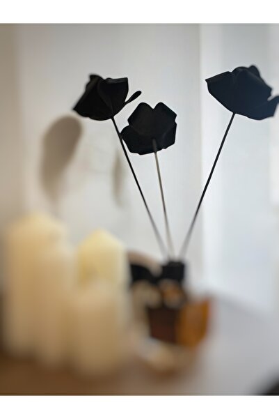 mislinapearls 3adet gül detayli siyah bambu çubuk odakokusu çubuğu