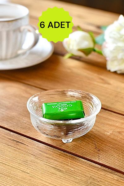 Wow Home Mini 6 Pieces Round Glass Footed Sauce Bowl, Jam Bowl, Snack Bowl Presentation Set
