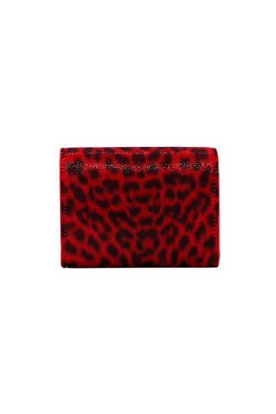 Lux Leder Vico Genuine Leather Leopard Print Suede Wallet