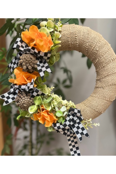 Marrone زخرفة باب زهرة الكوبية من الخوص الأصيل