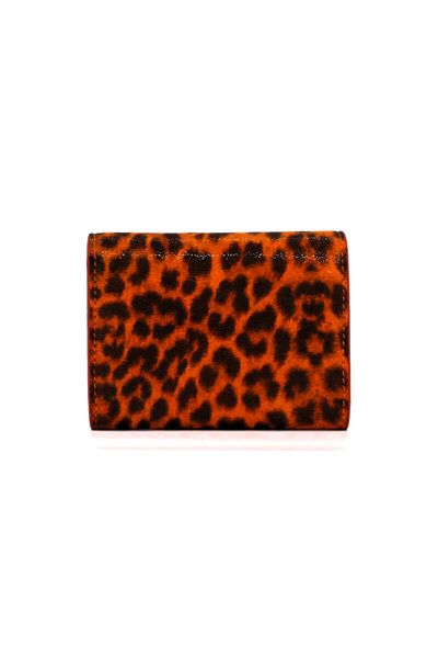 Lux Leder Vico Genuine Leather Leopard Print Suede Wallet