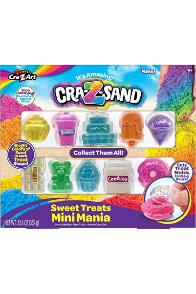Cra-Z-Sand ميني مانيا ساند - 10 قوالب رملية ملونة على شكل حلوى