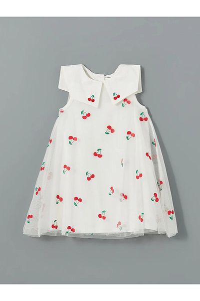 LC Waikiki Lcw Kids Pink Floral Lace Tulle Girls' Dress