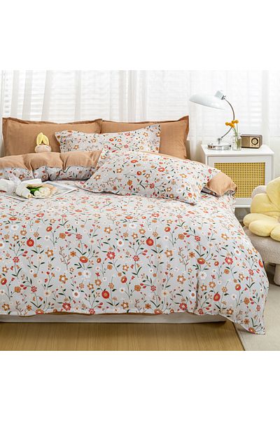 sharpdo 4-Piece Bedding Set, Including 1 Quilt Cover, 1 Sheet, 2 Pillowcases