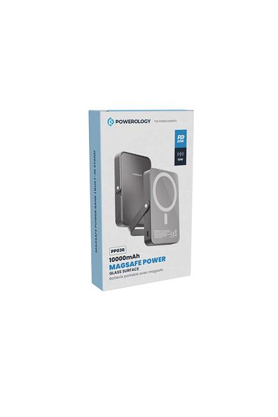 Powerology 10000 Mah 15W Magnetic Wirless Pd20W Powerbank - Grey