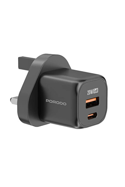 porodo Pd 20W Usb Qc3.0 Uk Fast Charger - Black