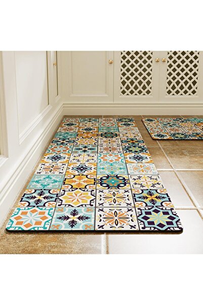 Arabest 2-Piece Kitchen Rug Sets,PVC Non-Skid,Washable,Anti-Fatigue Comfort M...