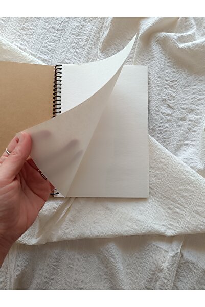 Pink Swan Craft Copertă kraft groasă A5 în spirală maro interior 40 de coli Caiet de 80 de pagini - Album de însemnări, jurnal de gunoi