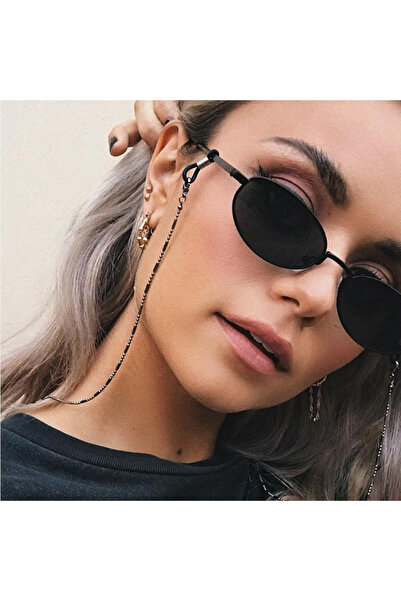 Choice سلاسل نظارات شمسية سوداء 02 للرجال والنساء باللون الأسود والذهبي والفض...
