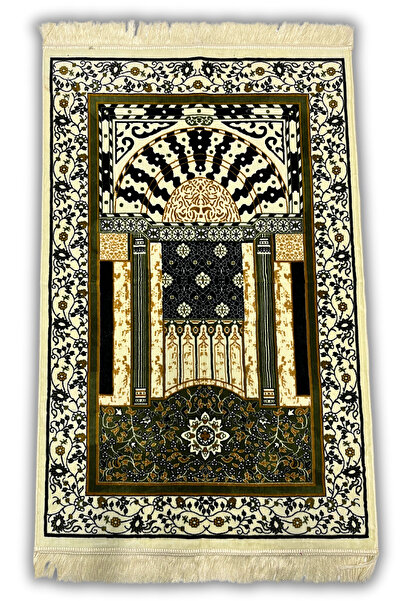 Buhara Tekstil Mihrab Krem Dokuma Kalın Seccade