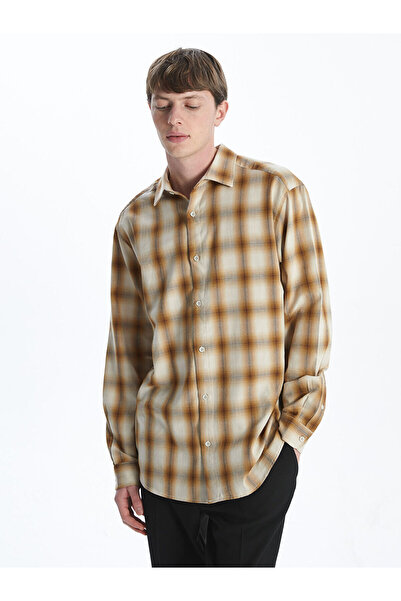 LC Waikiki Peak New Season Regular Fit Long Sleeve Plaid Gabardine Men's Shirt