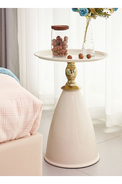sharpdo Ins Style Simple Iron Coffee Table Side Table, Bedroom Bedside Table 30*38*55CM